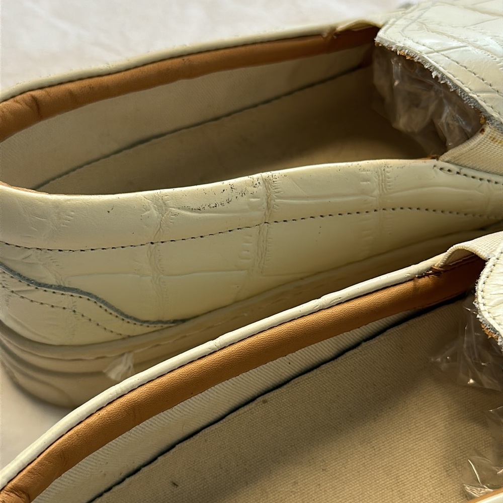 Leather soludos 9.5 cream slide sneaker espadrilles - Picture 4 of 11